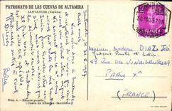 CPA Patronato De Las Cuevas De Altamira Santander Bisonte parado