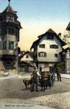 VINTAGE POSTCARD Partie Aus Dem Alten Luzern Voiture has dogs