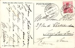 VINTAGE POSTCARD Partie Aus Dem Alten Luzern Voiture has dogs