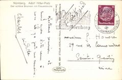 CPA Nurnberg Adolf Hitler Platz Der Schone Brunnen Mit Frauenkirche
