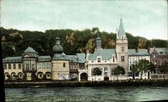 VINTAGE POSTCARD Dining the Town hall and the post office