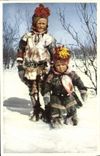 CPA Lapons Folklore Finlande Enfants