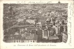 Di Roma Dall' Accademia Di Francia del panorama de la POSTAL de la VENDIMIA
