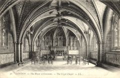 POSTAL Londres de la VENDIMIA la casa de campos comunes la capilla de la cripta