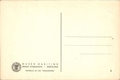 VINTAGE POSTCARD Museo Maritimo Reales Atarazanas Barcelona Vestibulo de Los Mascarones