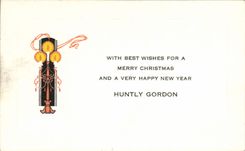 VINTAGE POSTCARD With Best Wishes For has Merry Christmas And has Very Happy New Year Huntly Gordon
