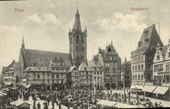 CPA Trier Hauptmarkt Tramway