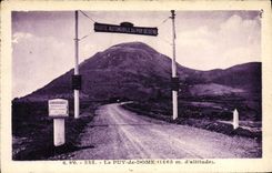 VINTAGE POSTCARD Puy De Dome Road automobile of Puy de Dome