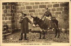 VINTAGE POSTCARD Auvergnats On their premises Return Of Fair Folklore Ass