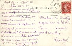 VINTAGE POSTCARD Standard of Auvergne Foklore Honeymoon