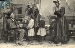 VINTAGE POSTCARD Noste Auvergne Feto C Gran Puere Folklore