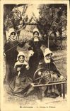 VINTAGE POSTCARD In Auvergne Groups Ropemaking machines Folklore