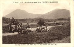 CPA Artillerie Au Camp De La Fontaine Du Berger Le Puy De Dome Le Puy Pariou Militaria 