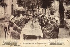 VINTAGE POSTCARD In Auvergne a Wedding banquet Folklore