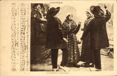 CPA L'Auvergne La Bourree d'Auvergne Folklore