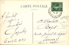 VINTAGE POSTCARD Picturesque Auvergne Peasants on the Road in the mountain Cows Oxen Coach TOP