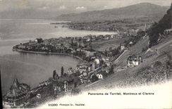 VINTAGE POSTCARD Panorama of Territet Montreux and Clarens