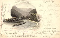 VINTAGE POSTCARD Field of the Mill Falls of Areuse Chart 1899