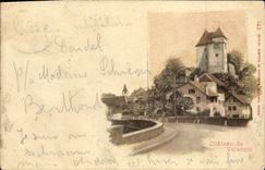 VINTAGE POSTCARD Castle of Valangin Chart 1899
