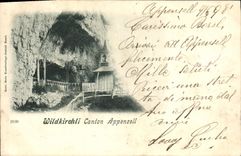 VINTAGE POSTCARD Wildkirchli Canton Appenzell Chart 1898