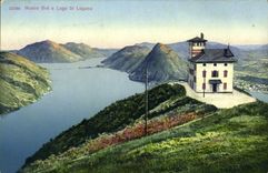 VINTAGE POSTCARD Bre E Lago di Lugano Goes up