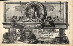 VINTAGE POSTCARD ancient Fantasy Decoration Eagle