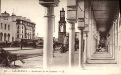 VINTAGE POSTCARD Casablanca Boulevard of the 4th Militaria Zouaves