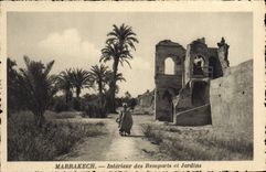 VINTAGE POSTCARD Interior Marrakech of the Walls and Gardens