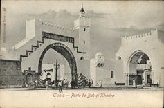 La POSTAL Túnez de la VENDIMIA lleva de Bab Khadra