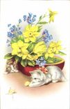 CPA Fantaisie Chat Chaton 