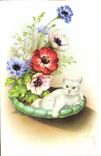CPA Fantaisie Chat Chaton 