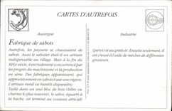 REPRO Types D'Auvergne Interieur d'une Fabrique de sabots Folklore