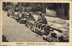 VINTAGE POSTCARD Meknes Merchants De indigenous Basia bread