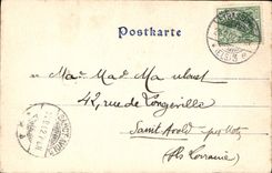 Calle de Estrasburgo de la POSTAL de la VENDIMIA de la nube azul