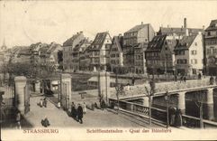 POSTAL Strassburg Quay de la VENDIMIA de los barqueros