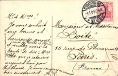 POSTAL Strassburg Quay de la VENDIMIA de los barqueros