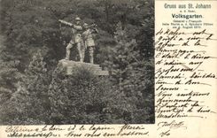 VINTAGE POSTCARD Gruss Aus St Johann Volksgarten