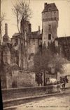 CPA Chateau Fort Creully Le Donjon Attelage Ane 