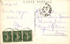 Soldados de Estrasburgo Militaria de la calle principal de la POSTAL de la VENDIMIA