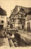 VINTAGE POSTCARD Obernai Old women Houses Women Washerwomen Folklore