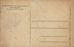 La POSTAL de la VENDIMIA el saludo Kleber del mariscal de Foch tiene Estrasburgo