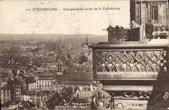 Opinión de Estrasburgo de la POSTAL de la VENDIMIA tomada de la catedral
