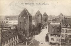 Puentes cubiertos de Estrasburgo de la POSTAL de la VENDIMIA