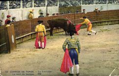 CPA Corrida De Toros La Estocada La Mort Du Taureau