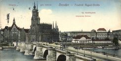 VINTAGE POSTCARD Dresden Friedridh August Brucke