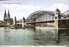 VINTAGE POSTCARD Koln Hohenzollernbrucke