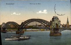 VINTAGE POSTCARD Dusseldorf Bridge On the Rhine