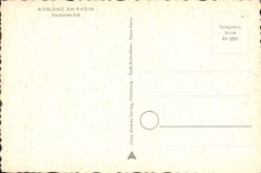 VINTAGE POSTCARD Koblenz Am Rhein Deutsches Eck
