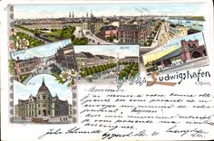 VINTAGE POSTCARD Gruss Aus Ludwigshafen has Rhein