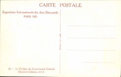 Feria de París de la POSTAL de la VENDIMIA de artes decorativos la casa de la comisaría de policías general